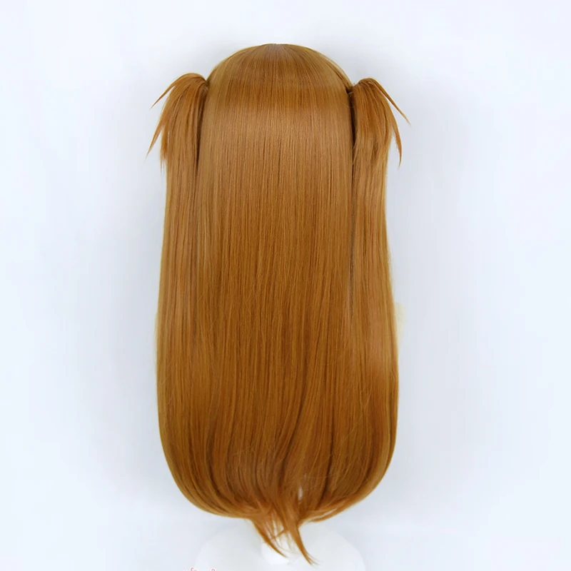 EVA Asuka Langley Soryu Anime cosplay Wig Wig Cap 2 Ponytail Clips Heat Resistant Synthetic Hair