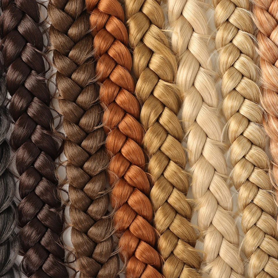 LUPU Synthetic Braided Long Ponytail Extensions With Elastic Band Blonde Braids Hair Accessories For Women Girls Party Daily Use