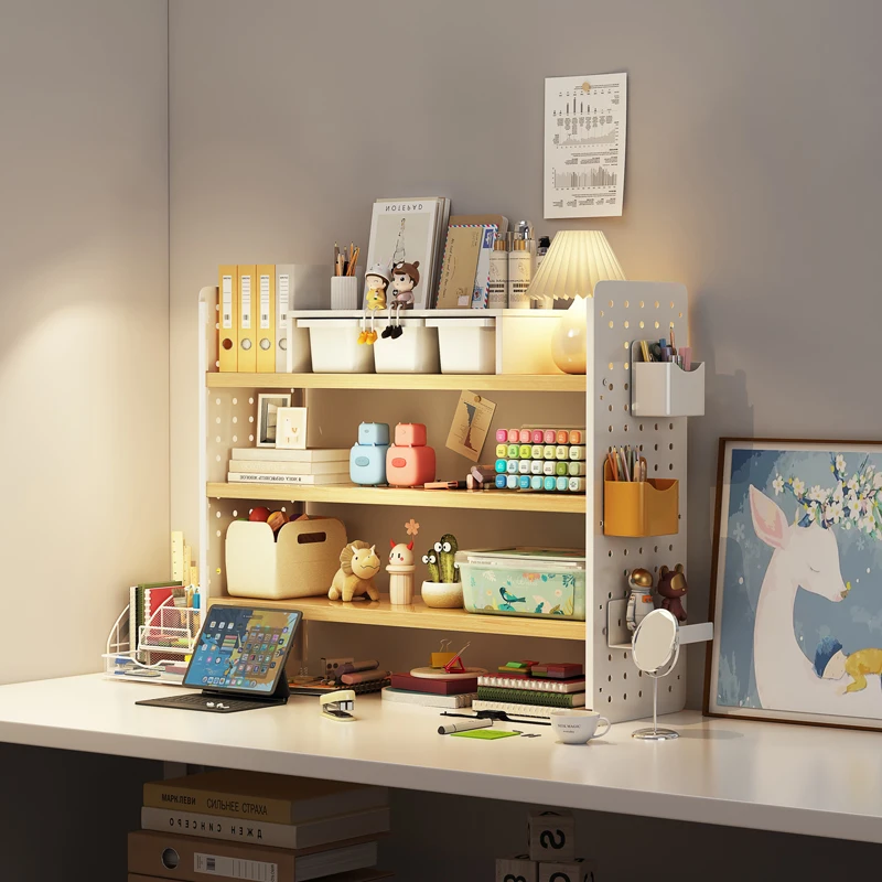 Desk shelf for students home computer tidying layering storage rack corner wall shelves