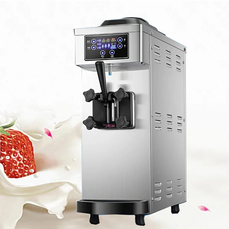 

1100W Commercial Single Flavor Ice Cream Machine Desktop Soft Ice Cream Machine Sweet Cones Freezing Equipment