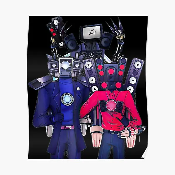 

Speakerman And Cameraman Skibidi Toilet Poster Vintage Picture Room Home Painting Decoration Print Modern Decor Wall No Frame