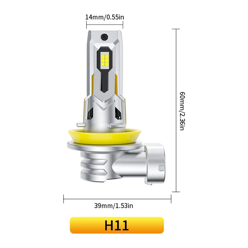 2pcs 80W 30000LM Mini H11 LED Car Headlights High-power Led CSP Auto Car Driving Lights H11 Led Canbus H8 H9 Headlamps