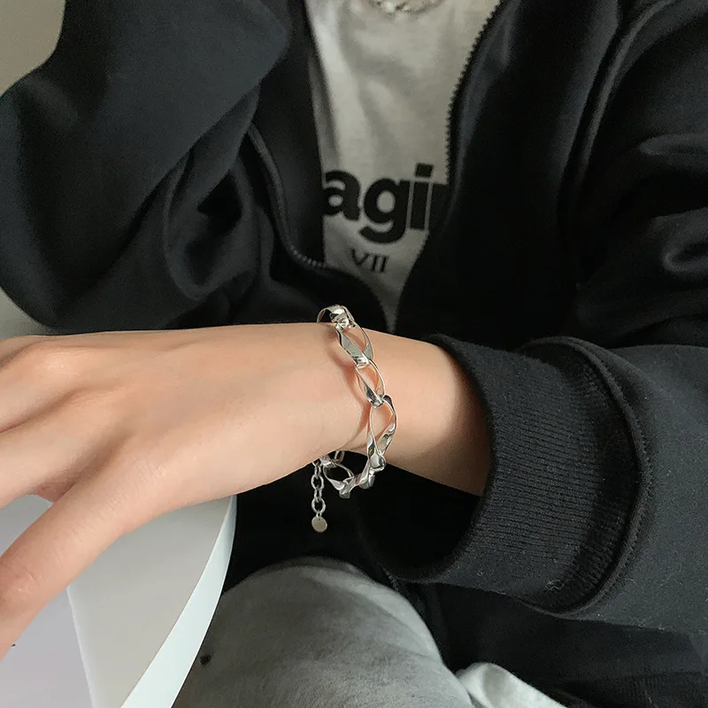 VENTFILLE 925 スターリングシルバー太いチェーンブレスレット