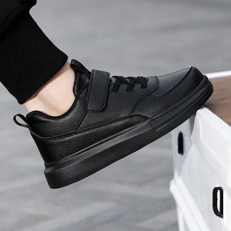 어린이 패션 디자인 화이트 미끄럼 방지 캐주얼 신발, 소년 소녀 후크, 통기성 운동화,  야외 신발