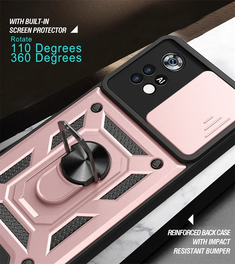 Durable Camera Lens Protect Armor Case with Phone Holder Cover
