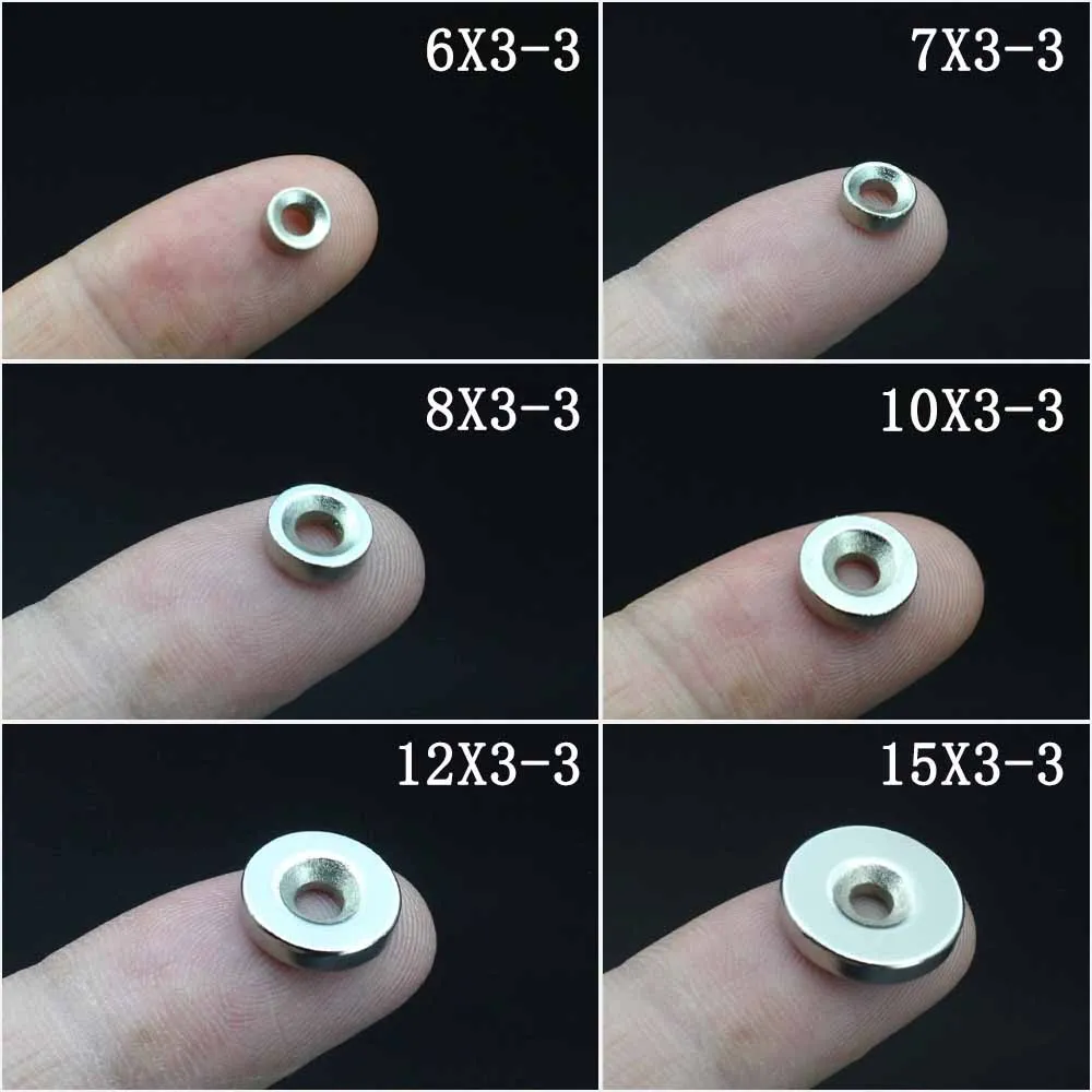 Neodymium Magnets Round Magnet 6/7/8/10/12/15mm x 3mm Hole N35 Permanent NdFeB With hole