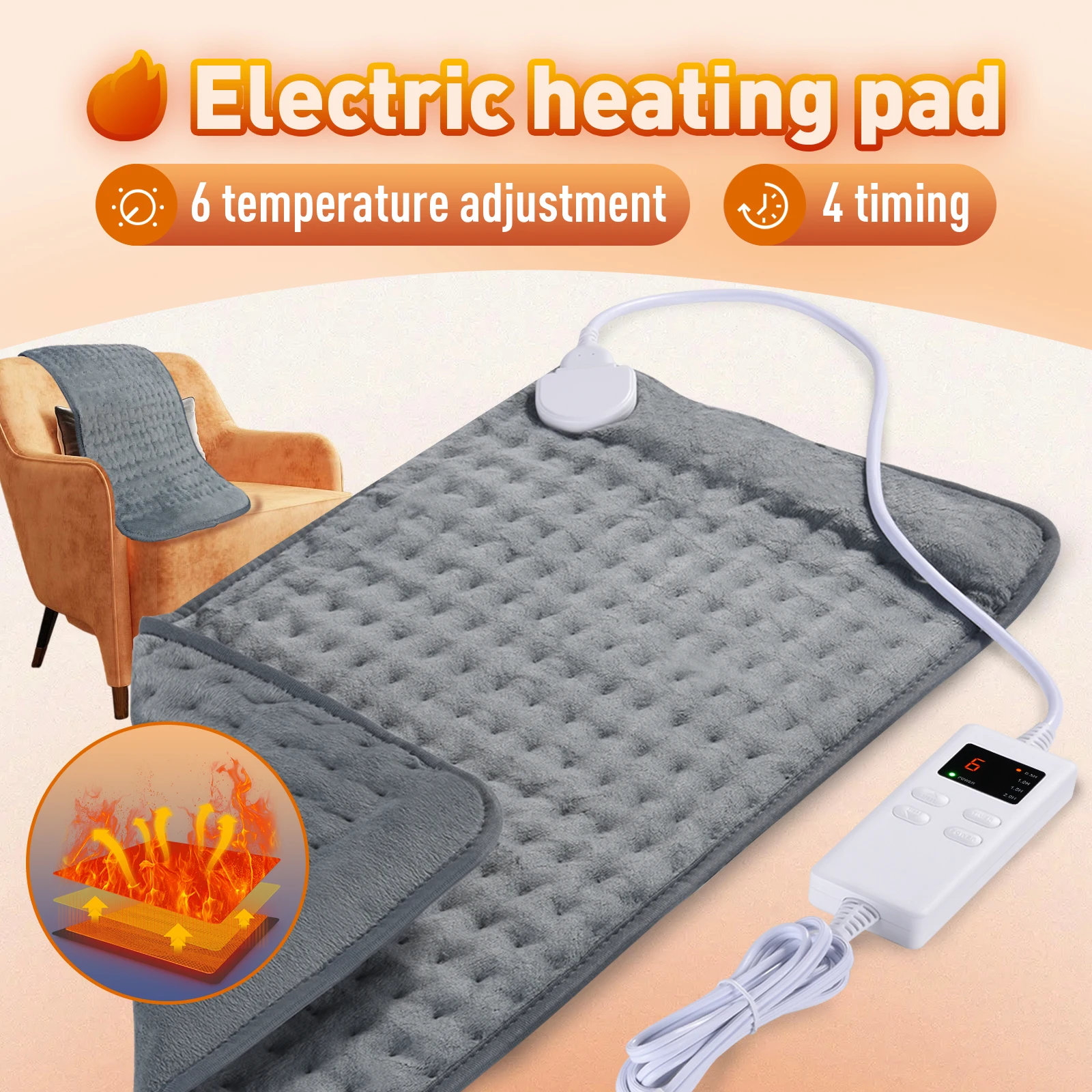 220V Electric Heating Pad Portable Electric Blanket Heated Blanket Warming  Pain Relief Pad Small Electric Heating Blanket