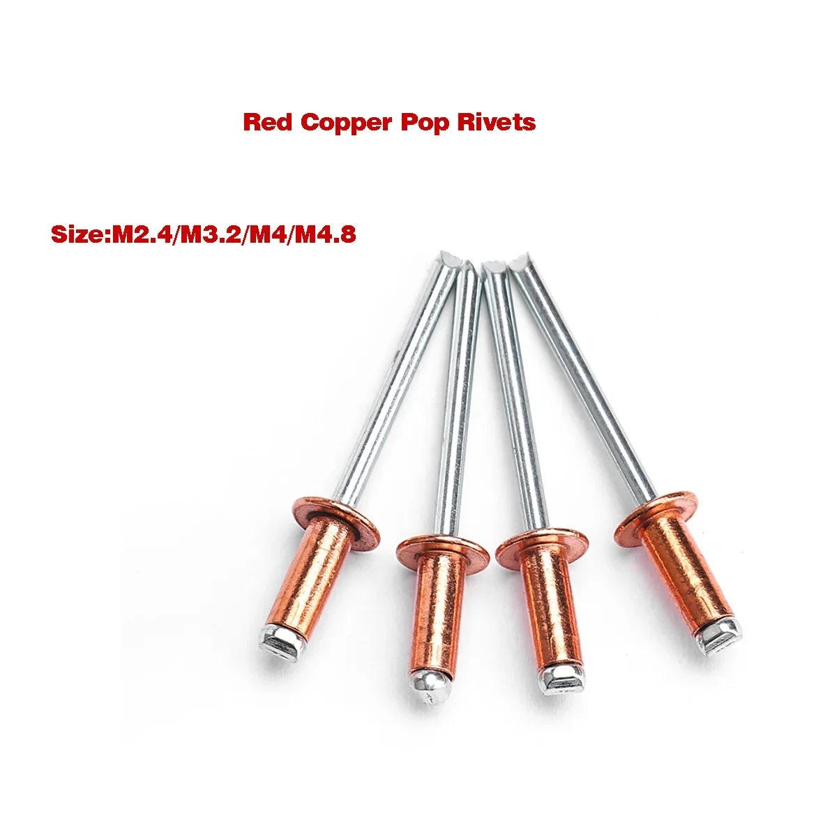 M2.4M3.2 M4M4.8 Red Copper Pop Rivets Half Round Head Open Type Round Head Pull Cap Screws
