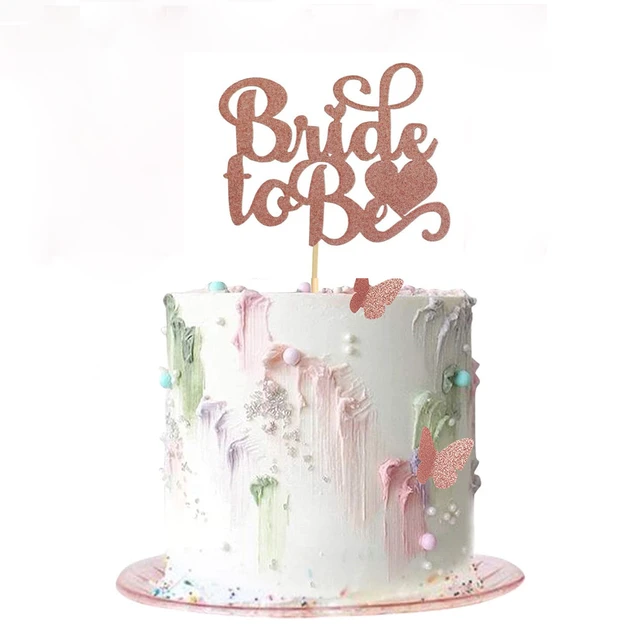 Golden Brides Datingbride To Be Cake Topper - Gold Bridal Shower & Wedding  Decor