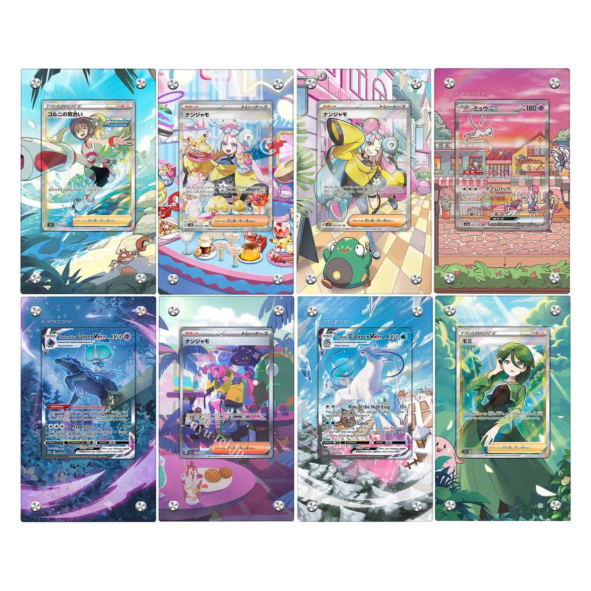 

New Pokemon Calyrex Iono Acrylic Card Brick Ptcg Mewtwo Charizard Collection Card Display Stand Anime Gift Not Include Cards