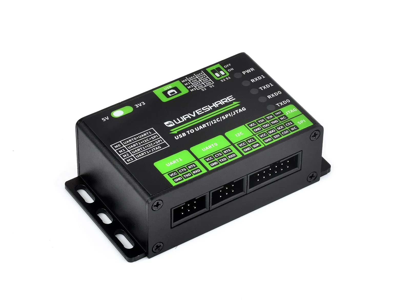 Waveshare USB to UART, I2C, SPI, JTAG ȯ,  ̽ , 3.3V  5V  ȣ ȣȯ