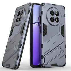 Rugged Armor Shockproof Protective Phone Case with Kickstand - Durable Hard PC Bumper for Realme 12X 5G (Gray)