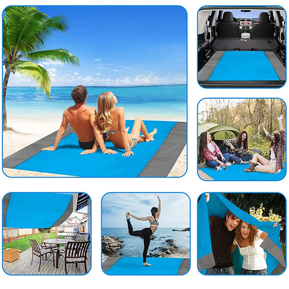 Portable Picnic Beach Mat Pocket Blanket Waterproof Beach Blanket Folding Lightweight Camping Mat Outdoor Sand 2x2.1m beach blanket,camping mat,picnic mat