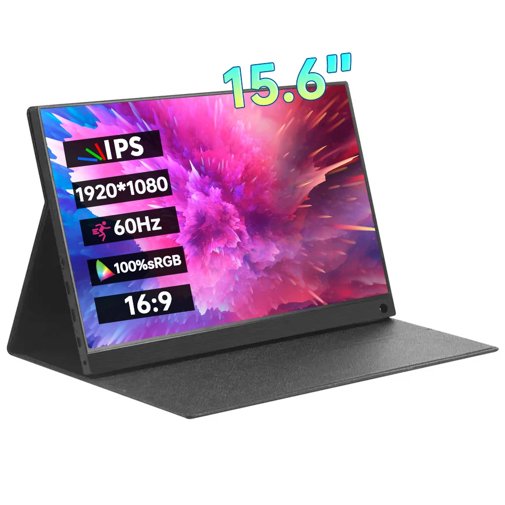 

Портативный монитор 15,6 дюймов FHD 1920*1080P HDR 100% sRGB 300Nit IPS A + экран, мобильный дисплей для ПК, ноутбука, Xbox Switch, PS4/5 телефонов