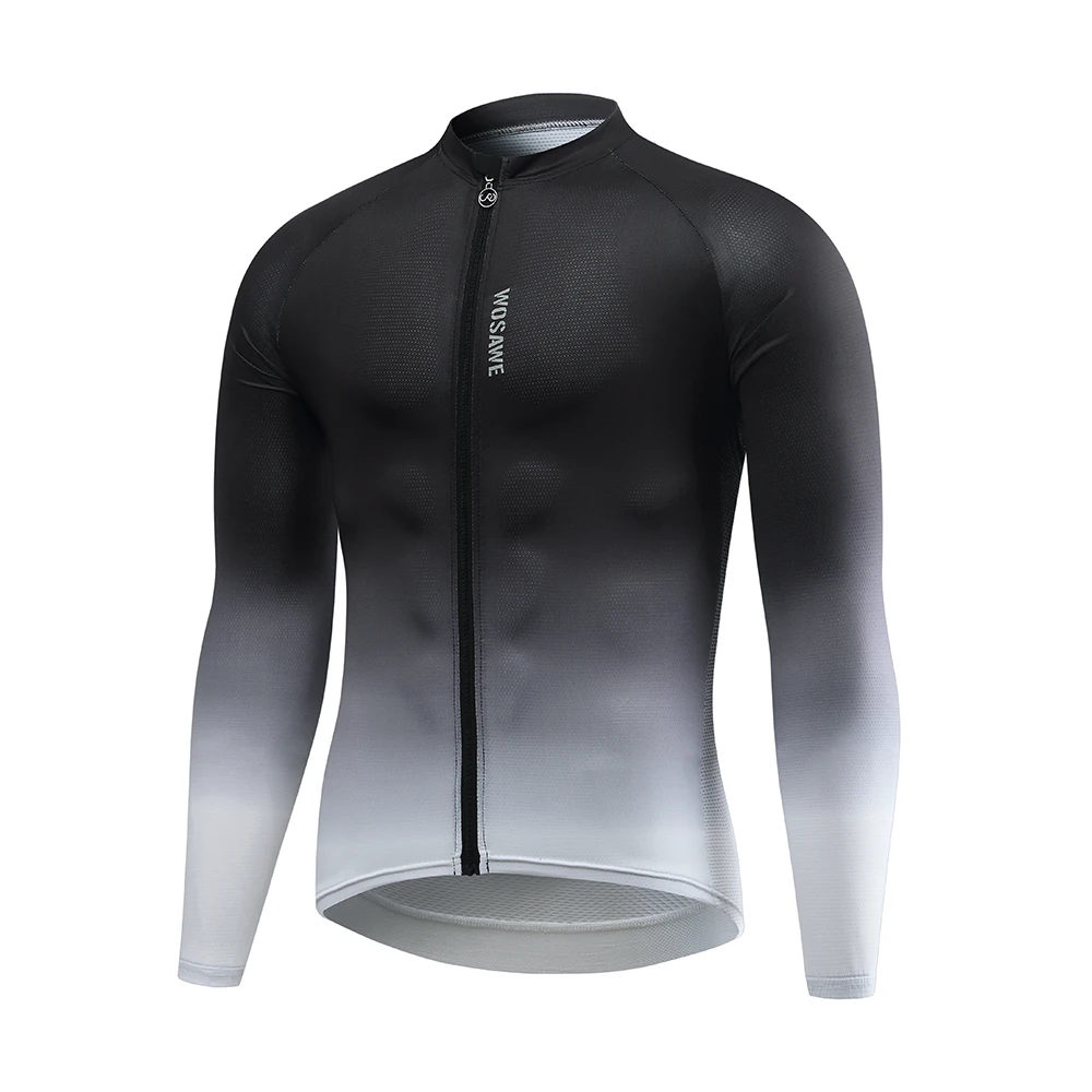 thumbnail image 1 of WOSAWE Maillot de ciclismo fino de otoño, maillot de manga larga, ropa de ciclismo que absorbe la humedad, ropa de ciclismo de montaña, maillot de ciclismo para hombre, 1 of 5