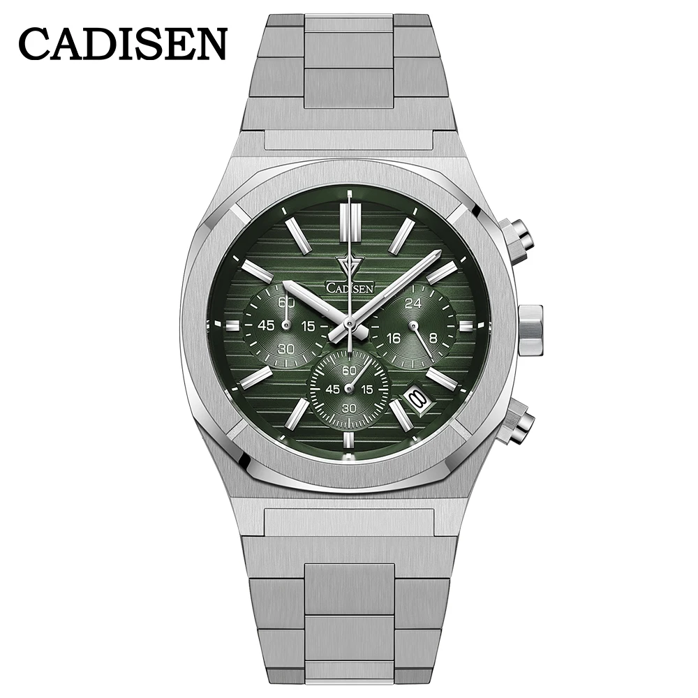 2023 New CADISEN Design Luxury Quartz Watch For men Automatic Date Sport Chronograph Waterproof Stainless steel Wristwatch VK63