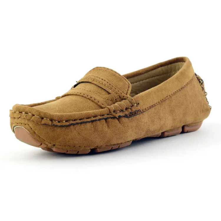 Kids Shoes Leather Fur Shoes For Girls 4 Colors Large Size New Fashion Children Peas Casual Boys Walking High Quality