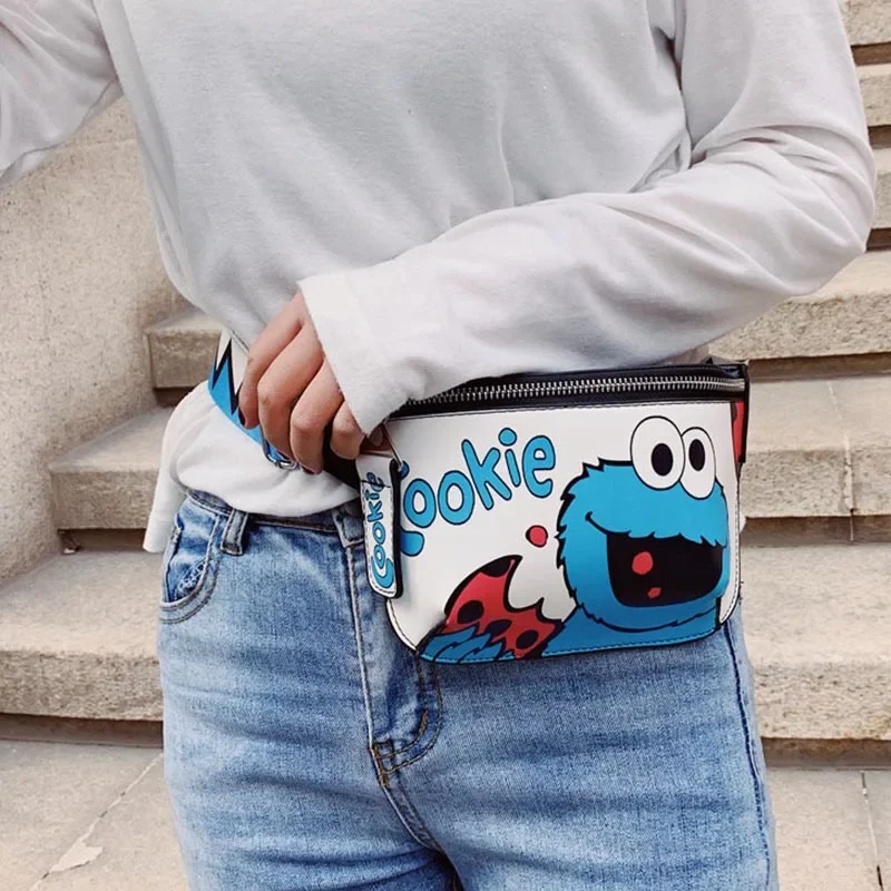 Waist Bag Women's Fanny Pack Cartoon Belt Bags Handy Packs Banana Chest Bag Female Hip Package Crossbody Purse PU Leather Pouch waist bag,chest bag,crossbody bag