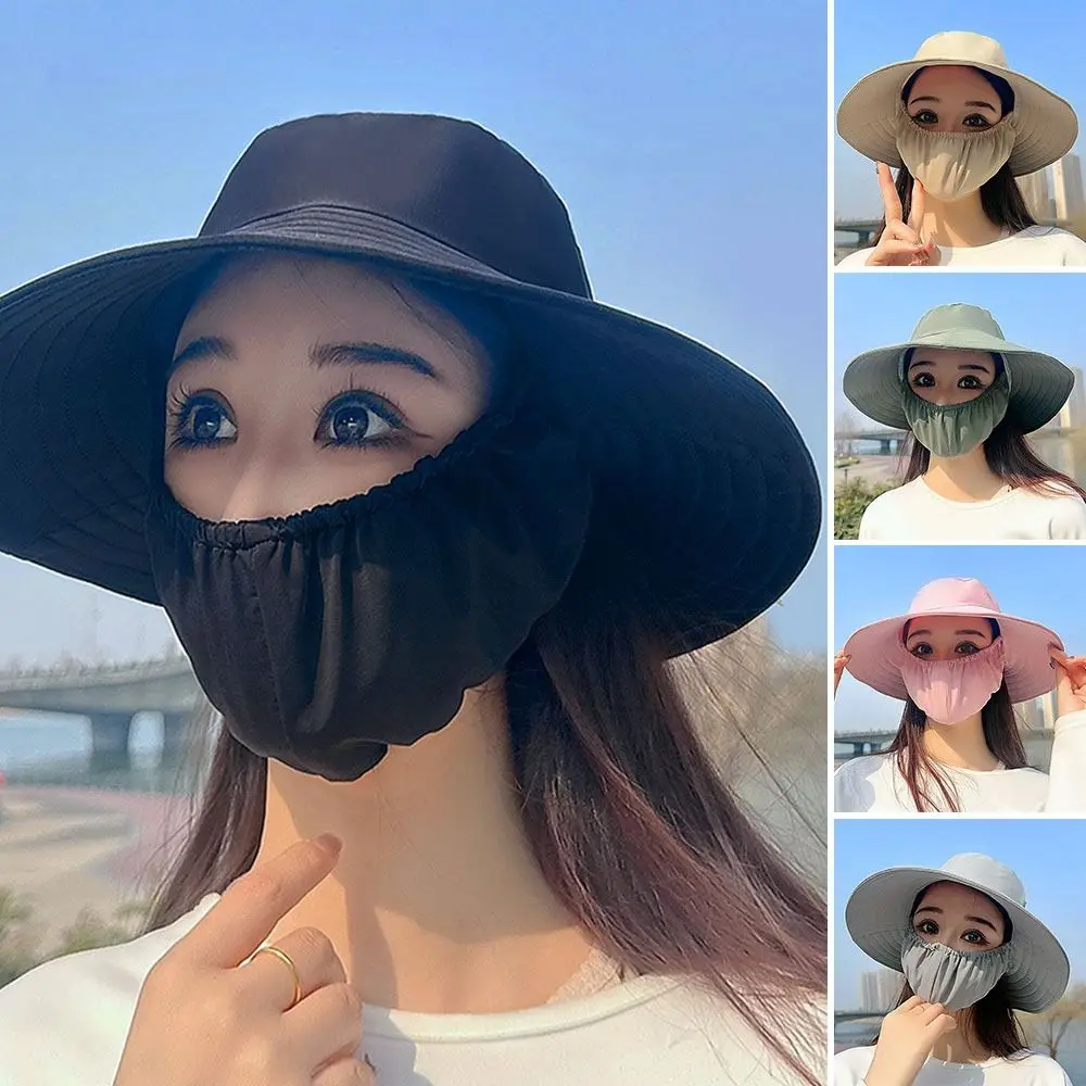 자외선 차단 통기성 야외 이어 플랩, 얼굴 목 보호 커버, 레저 사냥, 여성 모자