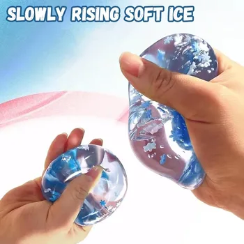 Mini Ice Cube Pinch Toy Transparent Small Ice Block Pinch Children Squeezing Toy Stress Relief Sensory Toy Birthday Gifts