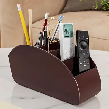 Scatola portaoggetti per telecomando con 5 scomparti - Organizzatore salvaspazio in plastica per scrivania e comodino, ideale per casa/ufficio