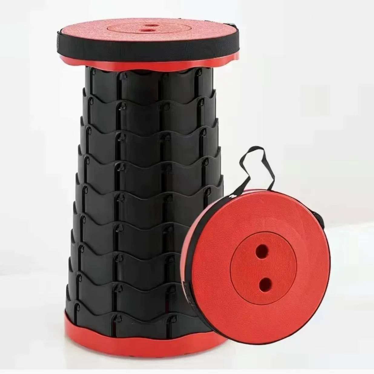 2025 Adjustable Folding Telescopic Stool Portable Outdoor Travel Storage Fishing Chair Rainbow Collapsible Plastic Stool 5