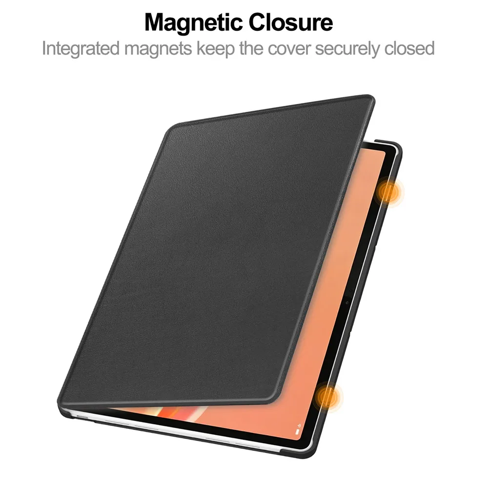 Premium PU Leather Tri-Folding Flip Stand Tablet Case - Hard Back Cover