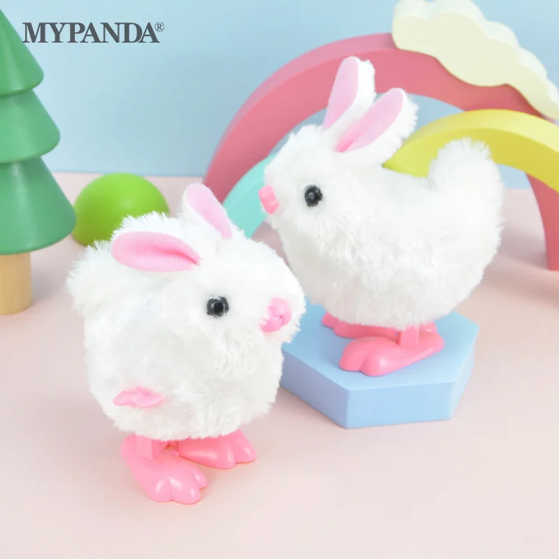 

Cute White Rabbit Wind-up Toy Pluh Bunny Clockwork Jumping Bunny Toy Easter Gift Kids Educational Interactive Toy Birthday Gift