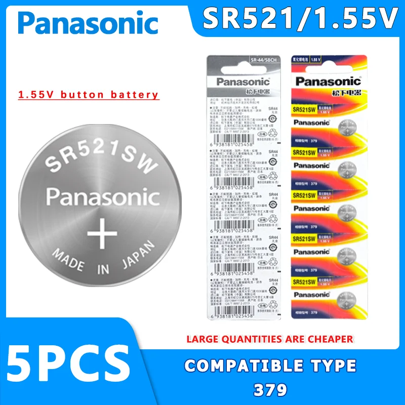 Batteria A Bottone Panasonic Sr521 1.55V Elettronica Adatta Per Casio Longines Cartier Blue Balloon Innauge