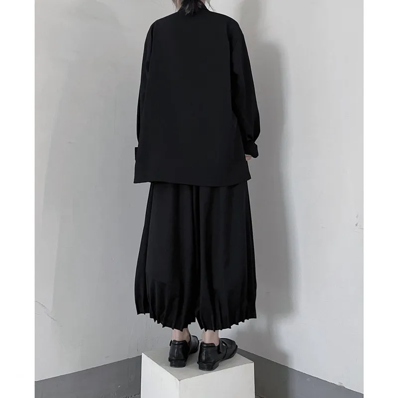 Chinese Style Shirt Jacket Long Sleeve Tops Men Women Vintage Loose Turndown Collar Hanfu Autumn Casual Kimono Hombre