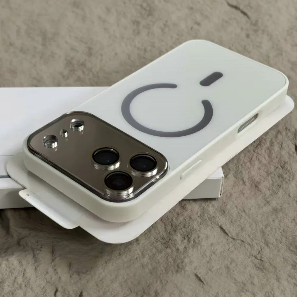 Luxury Crystal Lens Hard Case with Candy Armor and Magnetic Wireless Charging Capability