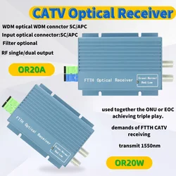 Optical Receiver with 2 Output WDM for PON OR20A OR20M CATV GPON WDM SC APC Optical Node with WDM Micro Duplex Connector FTTH