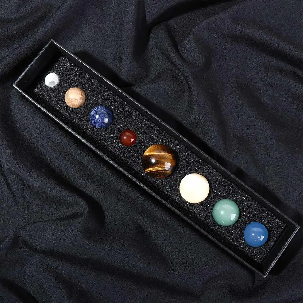 

Exploring Space Desk Ornaments Specimen Collection Planets Natural Stone Eight Planets Gemstone The Solar System Crystal Ball