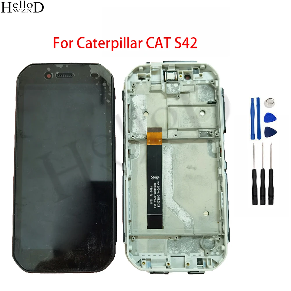 

With Frame 5.5" Inch For Caterpillar CAT S42 LCD Display+Touch Screen Digitizer Assembly Replacement Tools