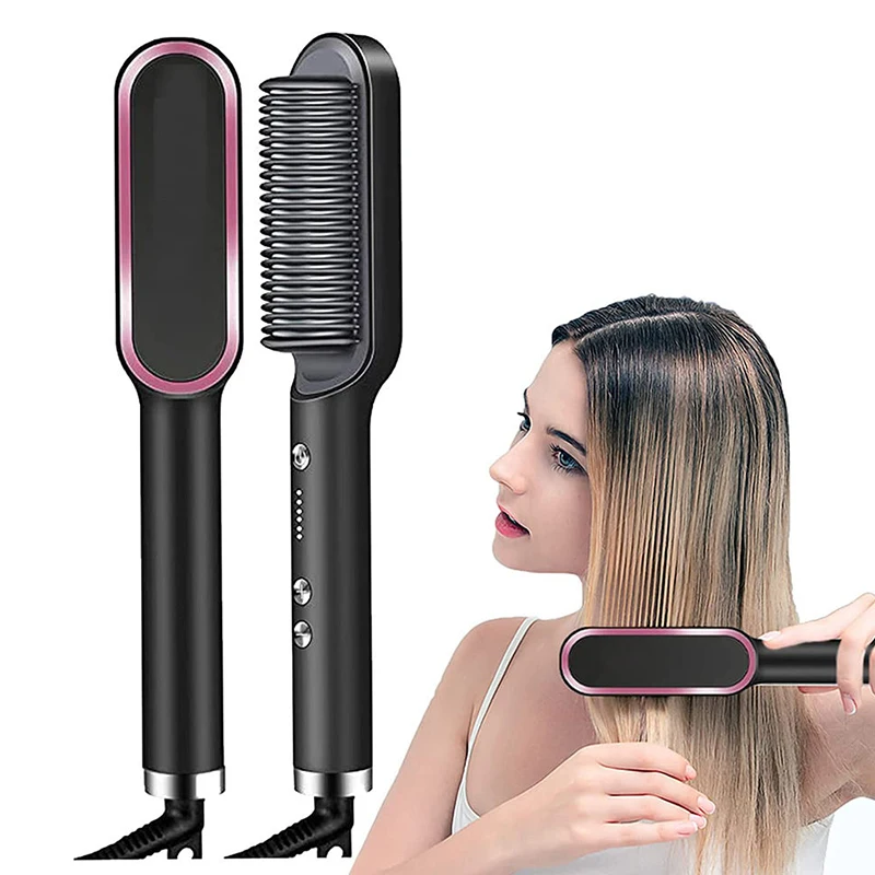 Hair Straightener Ceramic Hot Comb 2 in 1 Electric Straighten Hair Brush Negative Ion Fast Heating Styling Tool ﻿ 5