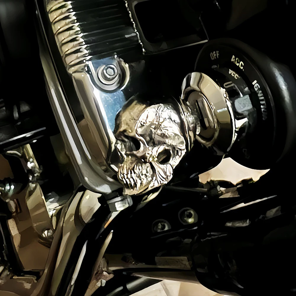 Skull Key Cover Metal Demon Skull Key Cap No-Electricity Decorative Accessory for Bike Ignition Systems Party Suppli ornament crafts miniature figurines resin ornaments miniature ornament resin crafts