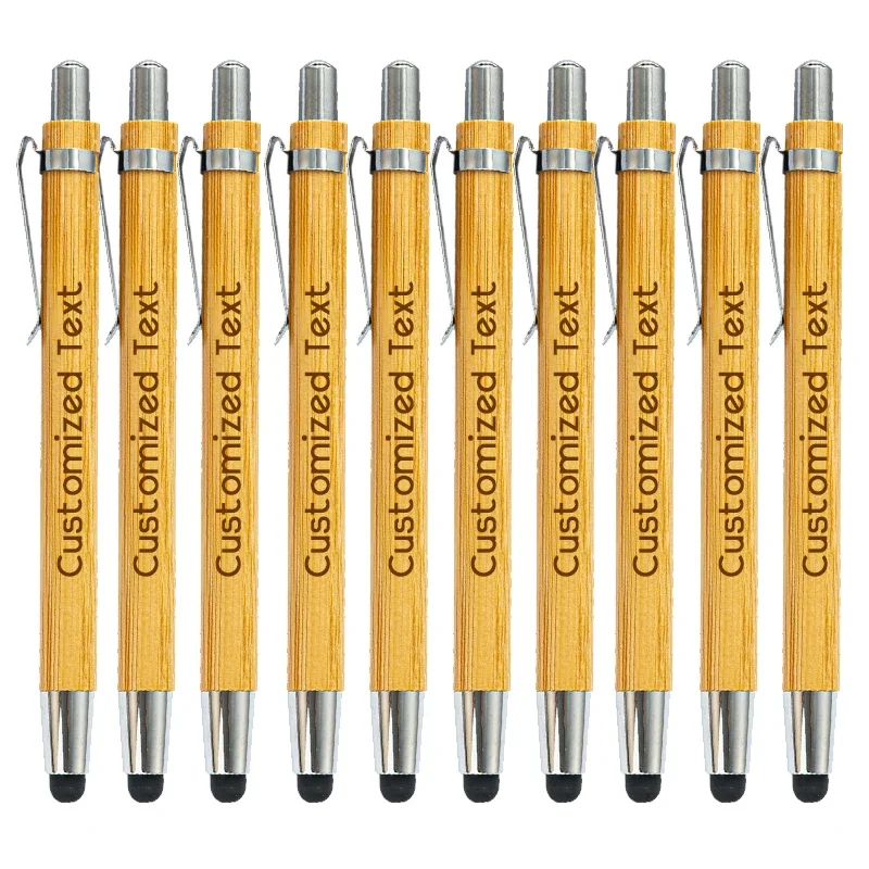 10-100Pcs Bamboo Multifunctional Touch Pen Personalized Ballpoint Pens Office Supplies Business Baptist Gift ballpoint pen