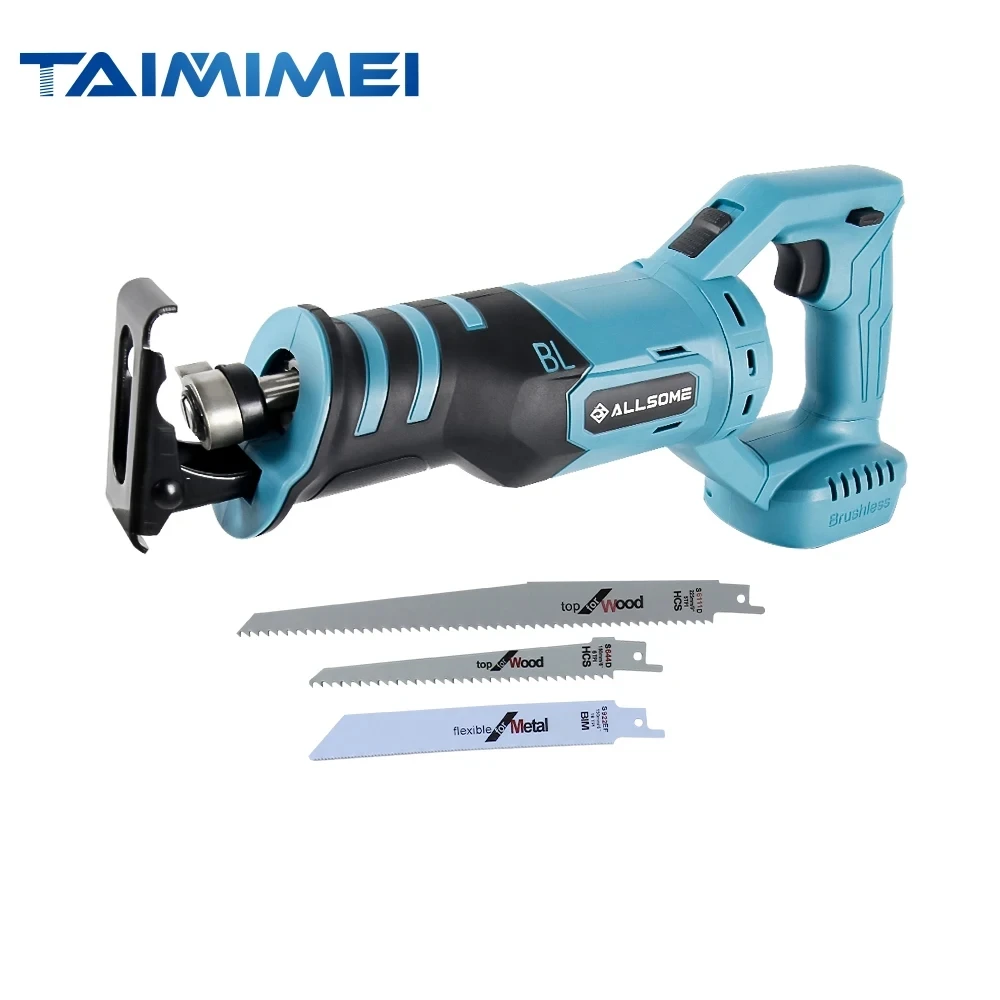 

21V Brushless Reciprocating Saw Adjustable Three Orientations Modes Cutting Electric Saw For 18V Makita Lithium Battery