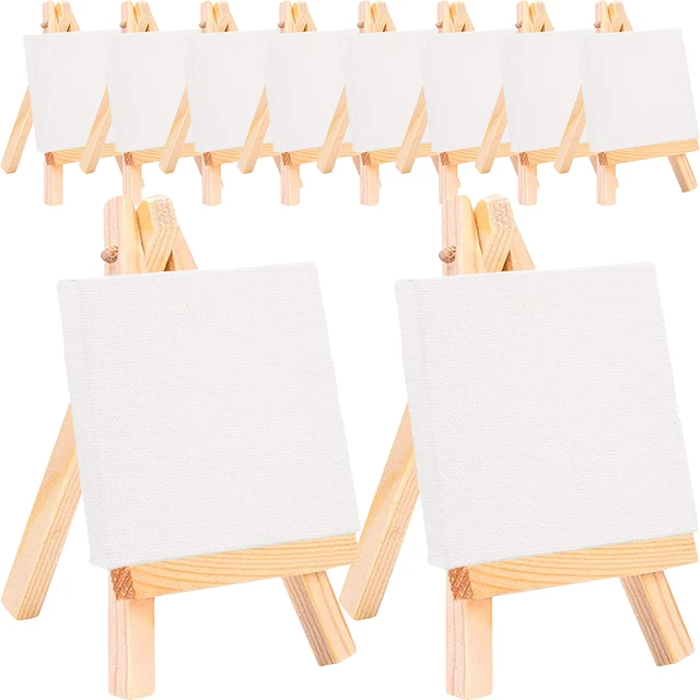 18 Sets Wooden Canvas Easels Mini Decorative Adorable Painting Frame Multi Function Triangle Stand DIY Supplies 3