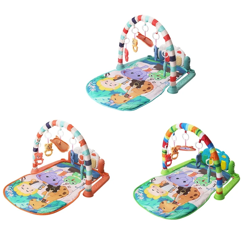 

Kick & for PLAY Piano Gym for PLAY Mat Toy for w/ Music & LED Light 3-in-1 Tummy for TIME Mat Baby Teether & Padded Mat