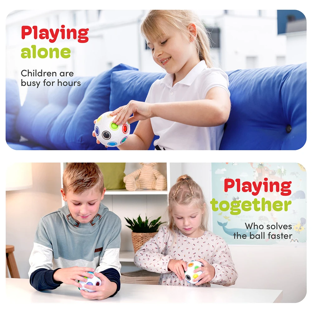 Puzzle Toys Creative Magic Spheric Cube Speed Rainbow Ball Puzzles Learning Educational Toys For Children Adult Office Anti Stress Gifts puzzle toys anti stress toys puzzle cube magic puzzle cube kids educational toys