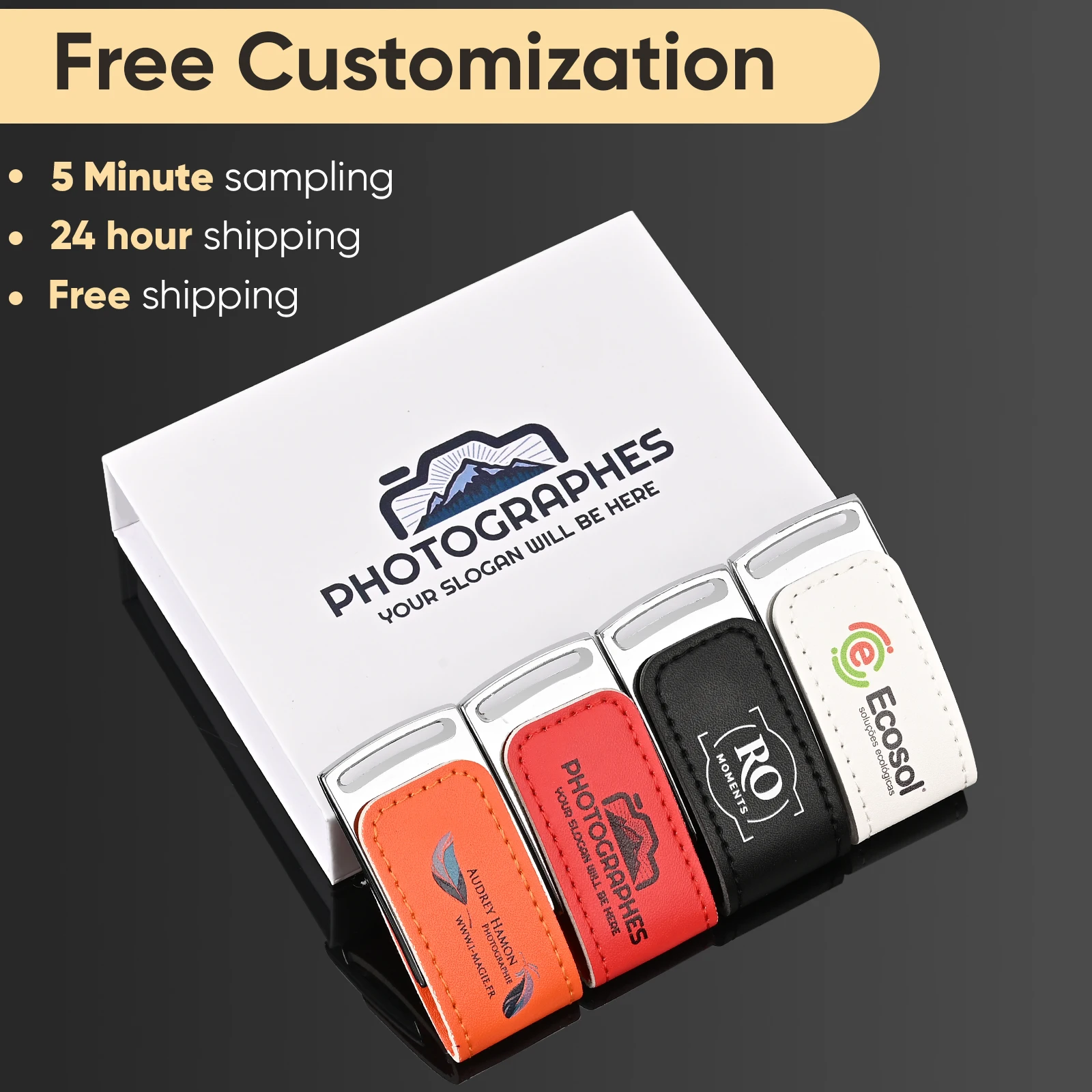 고급 가죽 USB 2.0 플래시 드라이브 128GB 무료 맞춤 로고 펜 드라이브 64GB 사진 스튜디오 메모리 스틱 32GB 16GB 웨딩 선물