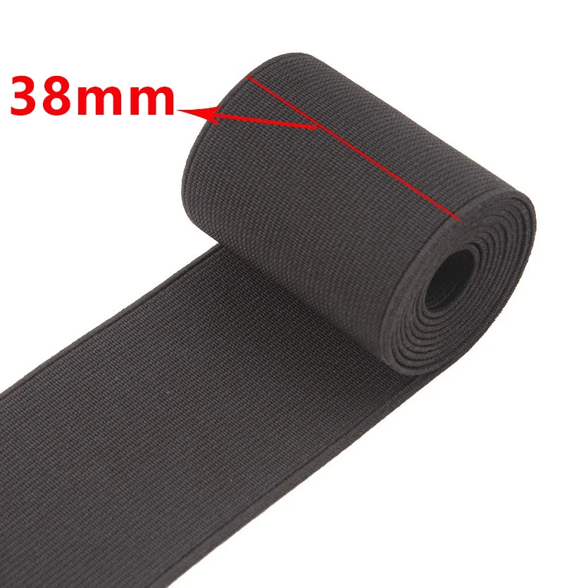 Black Nylon Elastic Waistband - Stretch Tape for Sewing and Crafts (4 Meters, 10-80mm Width)