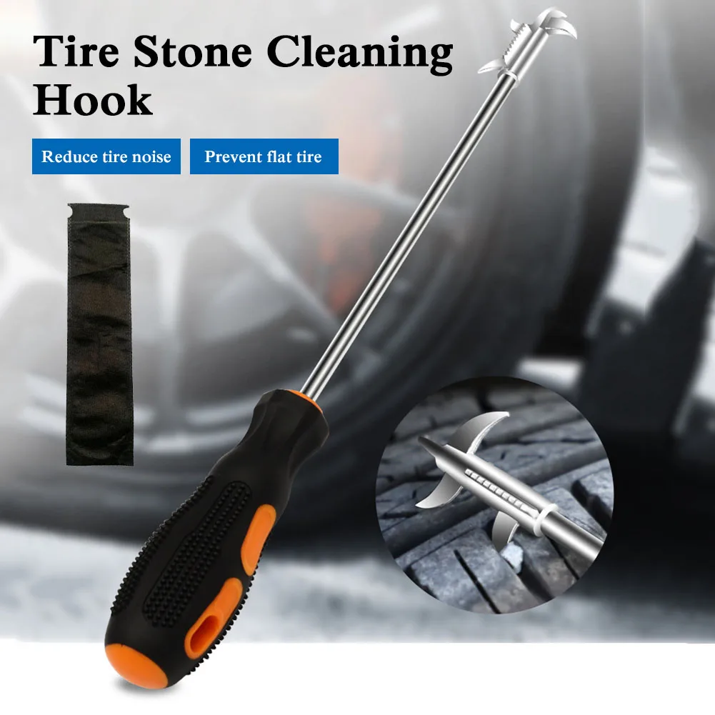 

Car Tire Cleaning Hook Multifunctional Stone Cleaning Tool Tire Tread Stone Remover Car Repair Tool for Car Motorcycle Bike