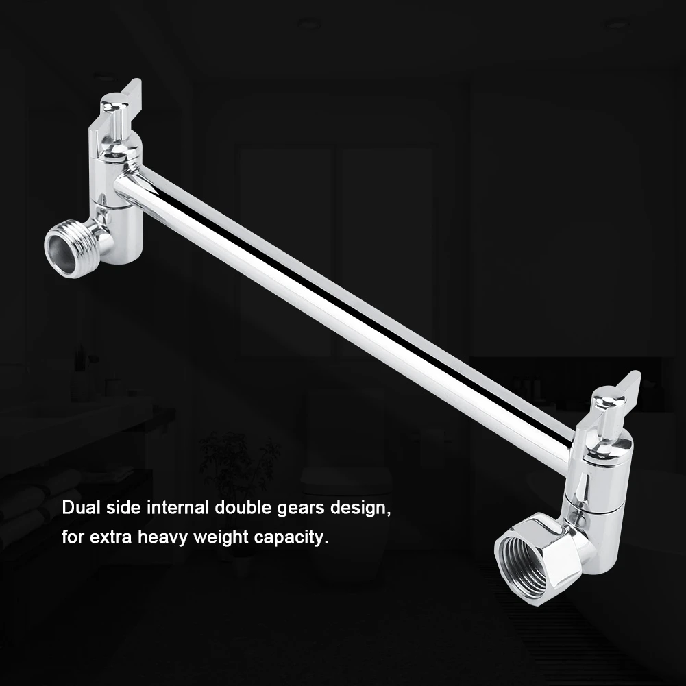 Adjustable Shower Arm Extension Adjustable Arch Design Shower Extension Arm Wall Mount for Bathroom Showering Shower Arm