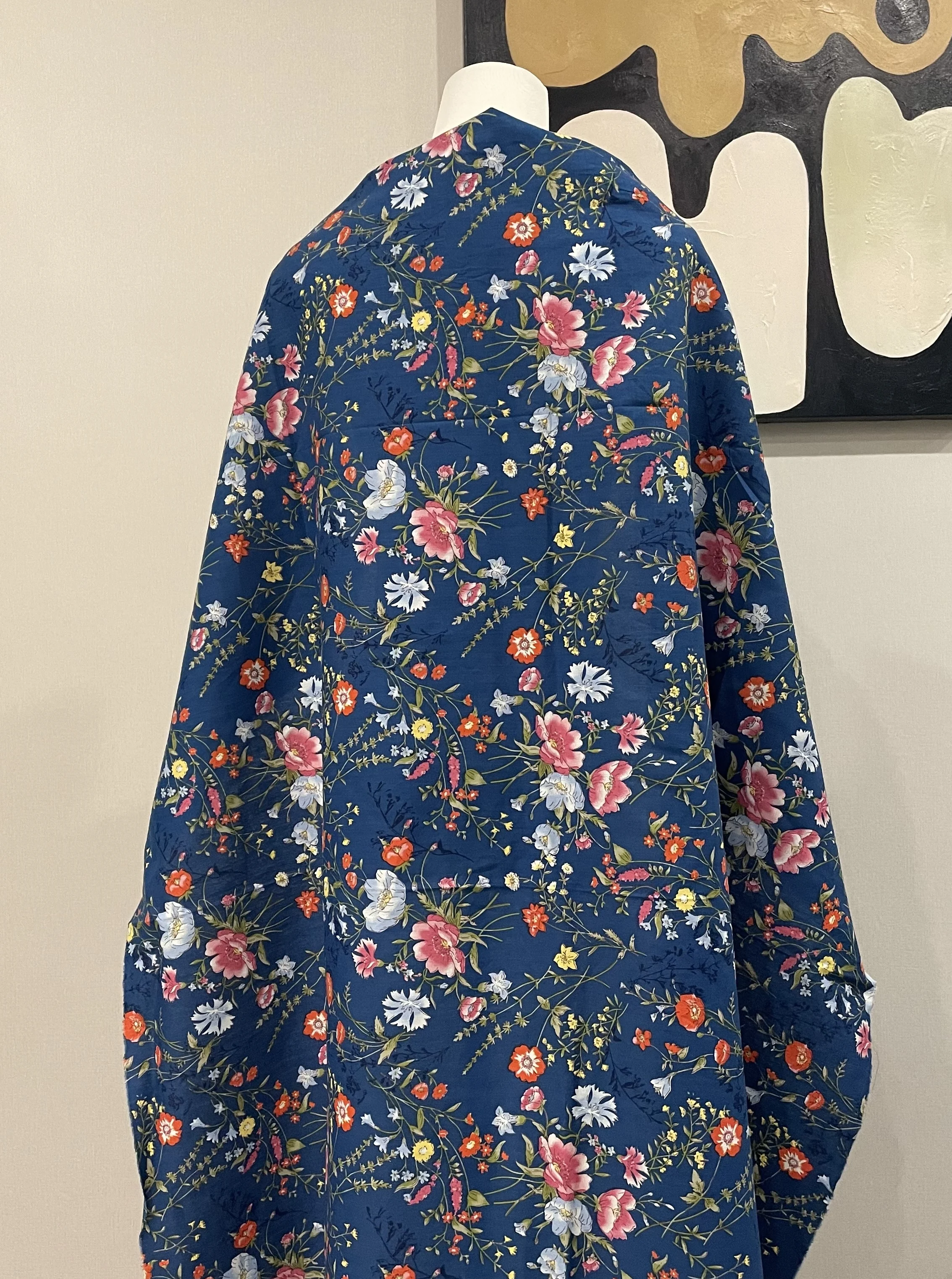 145x50cm 레드 블루 40S 티순 리버티 코튼 패브릭 어린이용 용 재봉 천 드레스 스커트 DIY 핸드메이드 디자이너 패치워크 미터