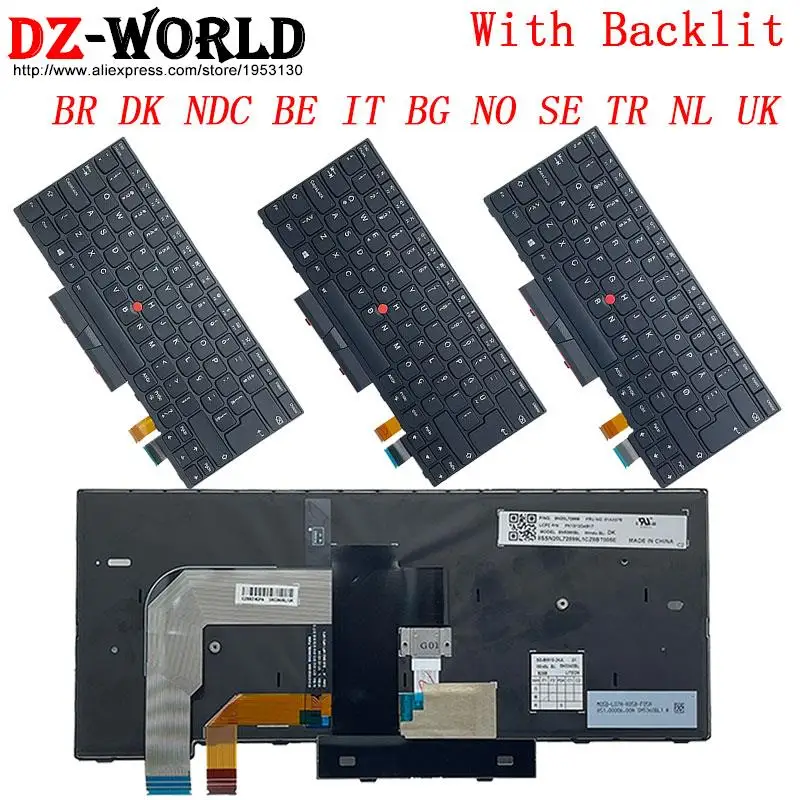 Ndc be it bg no se tr nl Teclado Backlight para Lenovo Thinkpad T470 T480 A475 A485 Laptop Turco Brasileiro Dinamarquês br uk dk
