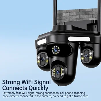 Intelligent Surveillance Camera Auto Tracking IP66 Waterproof WIFI Triple-Lens 3-Screen Camera Video Security Cam iCsee 1