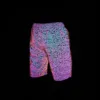Rainbow Color Hip Hop Reflective Shorts Mens Outdoor Sports Casual Shiny Short Pants Night Reflect Light Bermuda Masculina 4