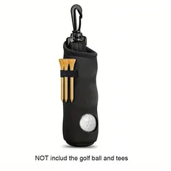 Golf Tee & Ball Holder Keychain with Belt Clip - Premium Golf Accessory Gift (Black)